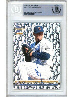 Trevor Hoffman Signed 2000 Pacific Prism #127 San Diego Padres BAS Slab HOF Auto